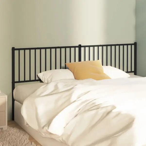 Gossi tablie de pat metalica, negru, 193 cm