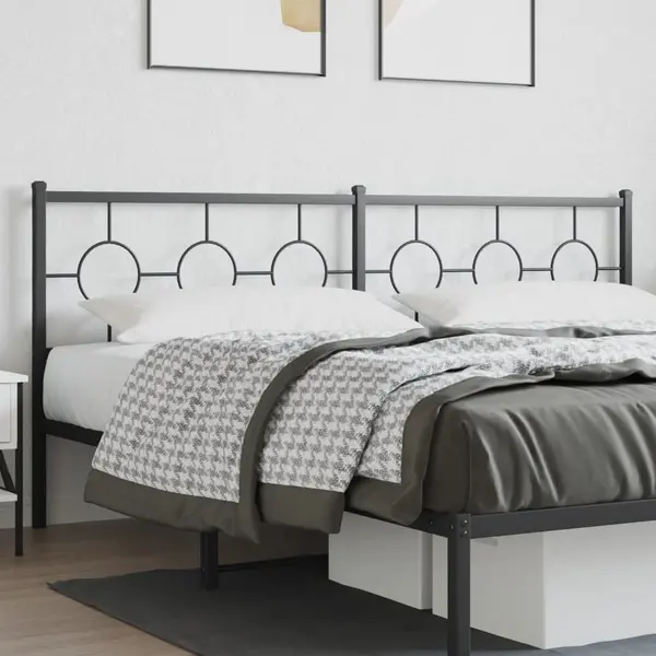 Gossi tablie de pat metalica, negru, 193 cm