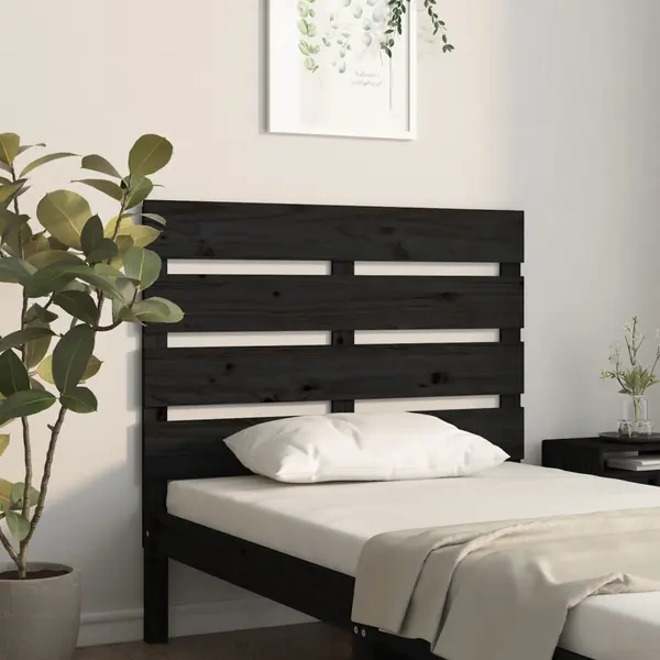 Gossi tablie de pat, negru, 100x3x80 cm, lemn masiv de pin