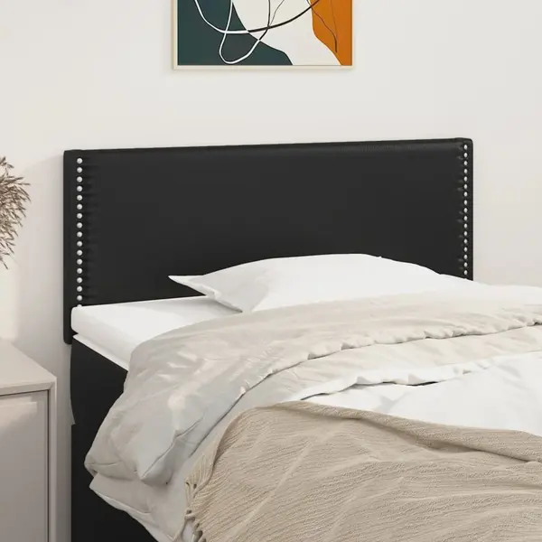 Gossi tablie de pat, negru, 100x5x78/88 cm, piele ecologica