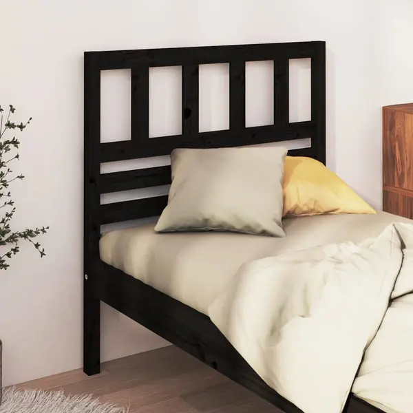 Gossi tablie de pat, negru, 106x4x100 cm, lemn masiv de pin