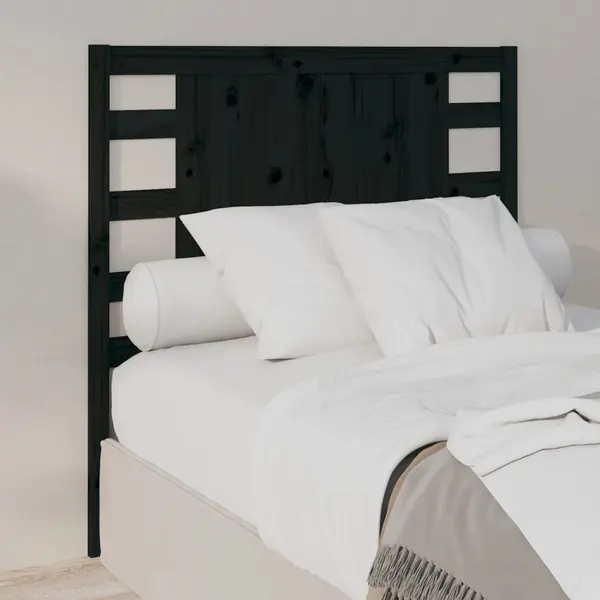 Gossi tablie de pat, negru, 106x4x100 cm, lemn masiv de pin