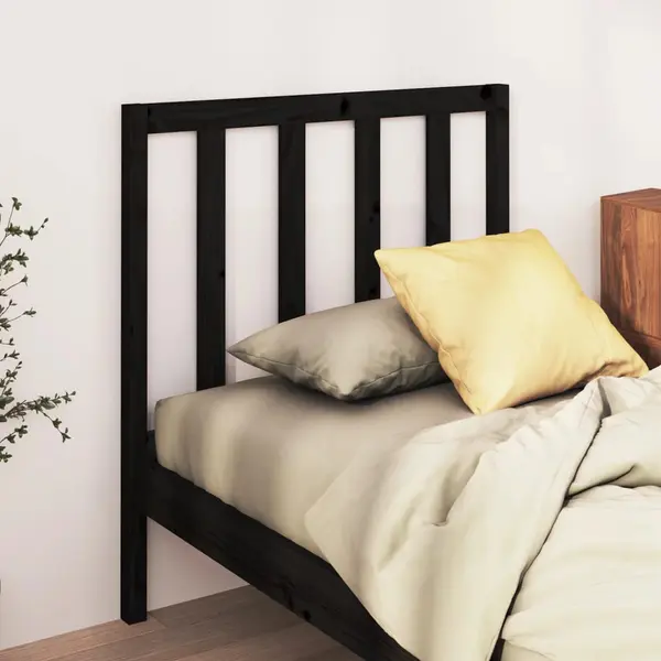 Gossi tablie de pat, negru, 106x4x100 cm, lemn masiv de pin