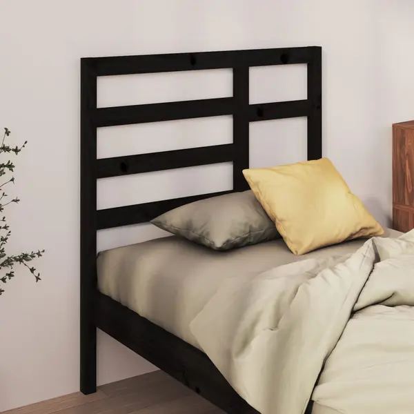 Gossi tablie de pat, negru, 106x4x104 cm, lemn masiv de pin