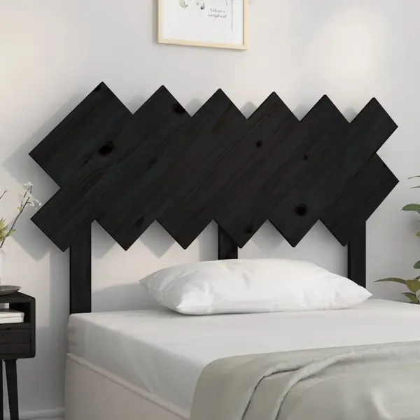 Gossi tablie de pat, negru, 122,5x3x80,5 cm, lemn masiv de pin