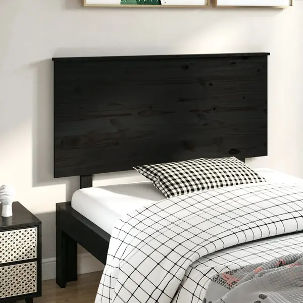 Gossi tablie de pat, negru, 124x6x82,5 cm, lemn masiv de pin