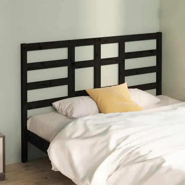 Gossi tablie de pat, negru, 126x4x104 cm, lemn masiv de pin