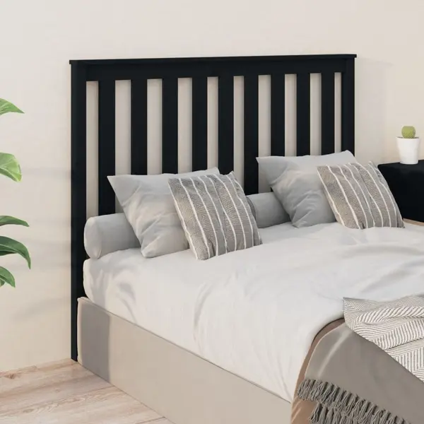 Gossi tablie de pat, negru, 126x6x101 cm, lemn masiv de pin