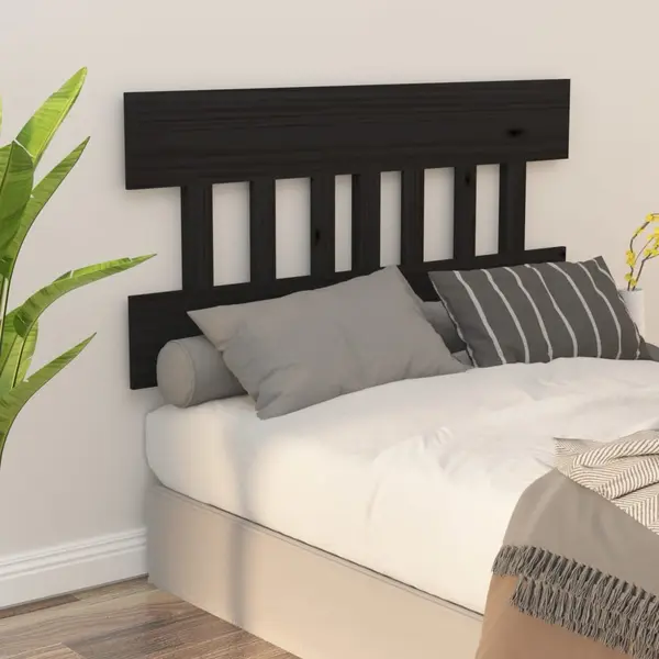 Gossi tablie de pat, negru, 163,5x3x81 cm, lemn masiv de pin
