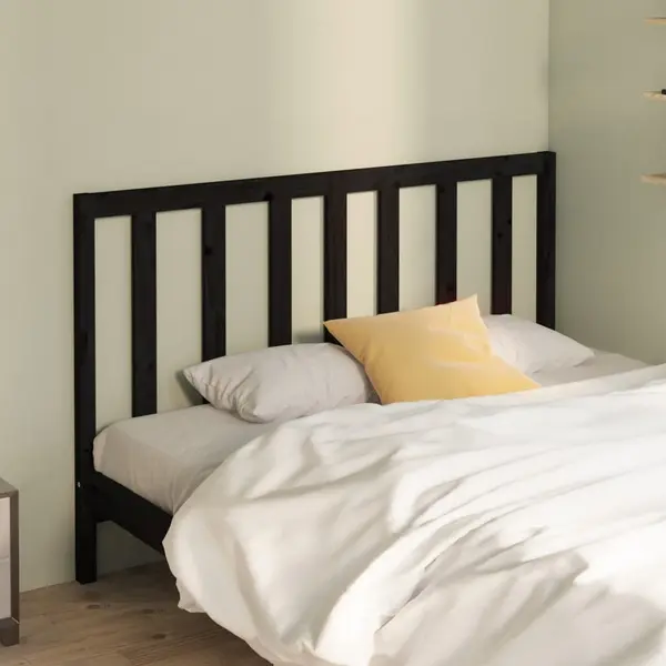 Gossi tablie de pat, negru, 166x4x100 cm, lemn masiv de pin