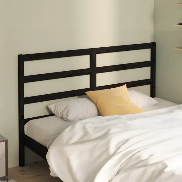 Gossi tablie de pat, negru, 166x4x100 cm, lemn masiv de pin