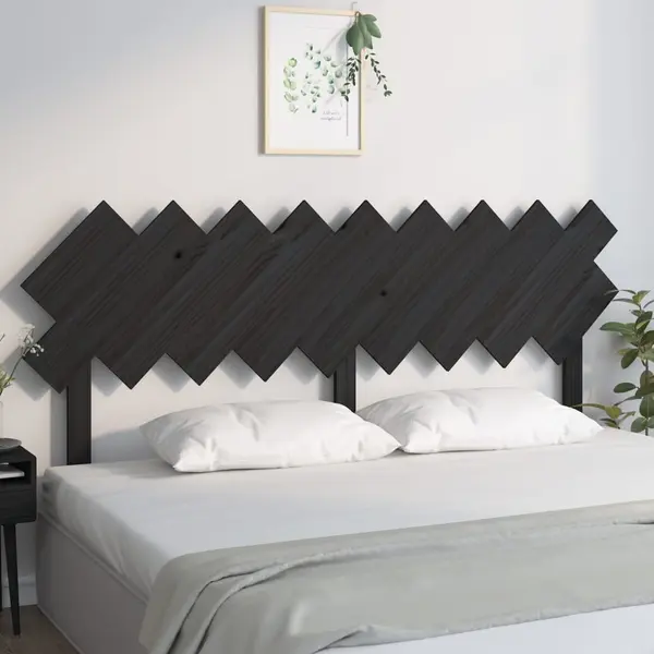 Gossi tablie de pat, negru, 178x3x80,5 cm, lemn masiv de pin