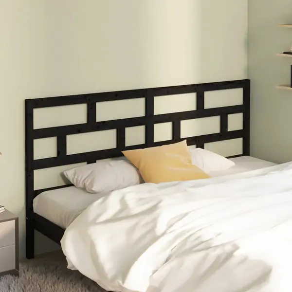 Gossi tablie de pat, negru, 186x4x100 cm, lemn masiv de pin