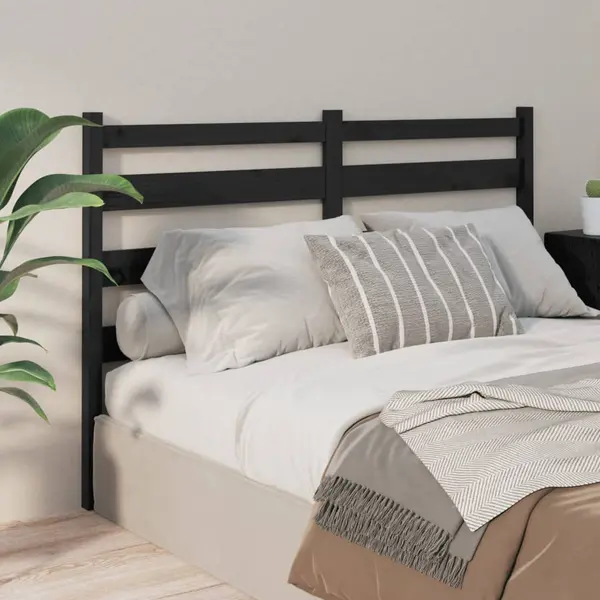 Gossi tablie de pat, negru, 206x4x100 cm, lemn masiv de pin