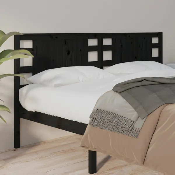 Gossi tablie de pat, negru, 206x4x100 cm, lemn masiv de pin