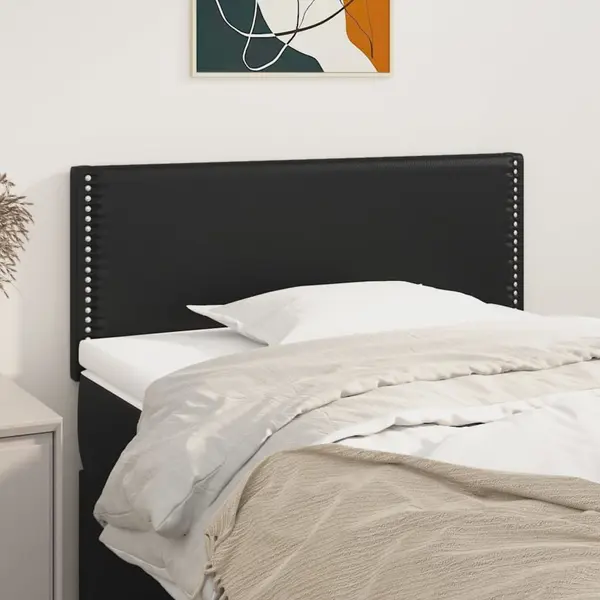 Gossi tablie de pat, negru, 80x5x78/88 cm, piele ecologica