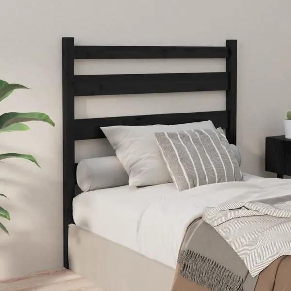 Gossi tablie de pat, negru, 81x4x100 cm, lemn masiv de pin