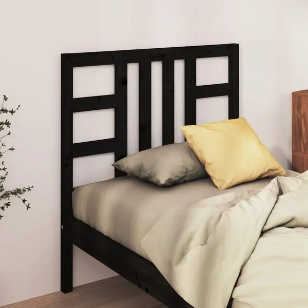 Gossi tablie de pat, negru, 81x4x100 cm, lemn masiv de pin