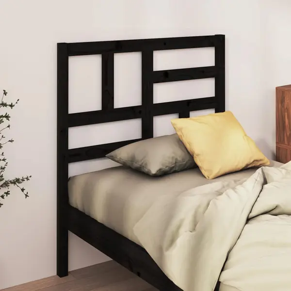 Gossi tablie de pat, negru, 81x4x104 cm, lemn masiv de pin