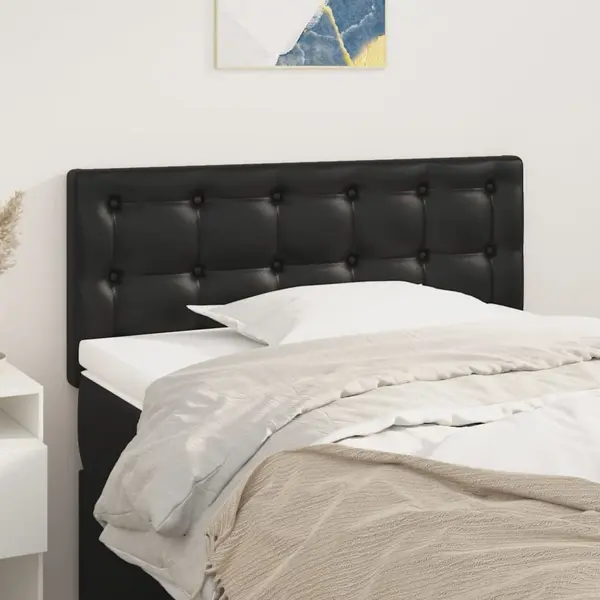 Gossi tablie de pat, negru, 90x5x78/88 cm, piele ecologica