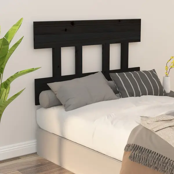 Gossi tablie de pat, negru, 93,5x3x81 cm, lemn masiv de pin