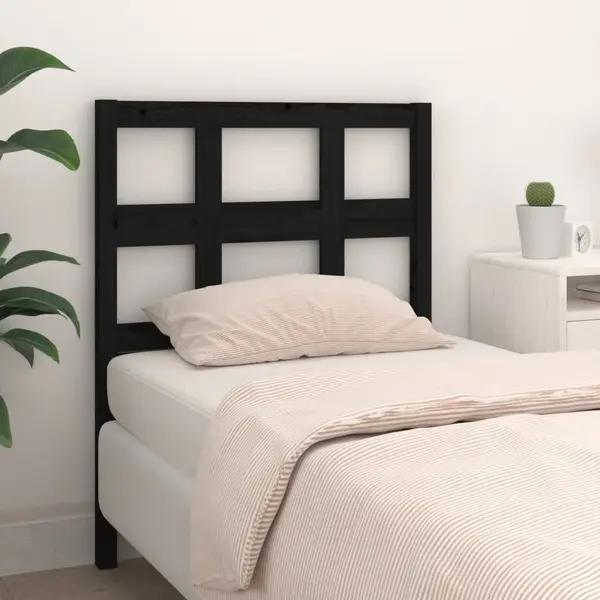 Gossi tablie de pat, negru, 95,5x4x100 cm, lemn masiv de pin