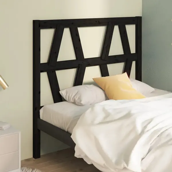 Gossi tablie de pat, negru, 96x4x100 cm, lemn masiv de pin