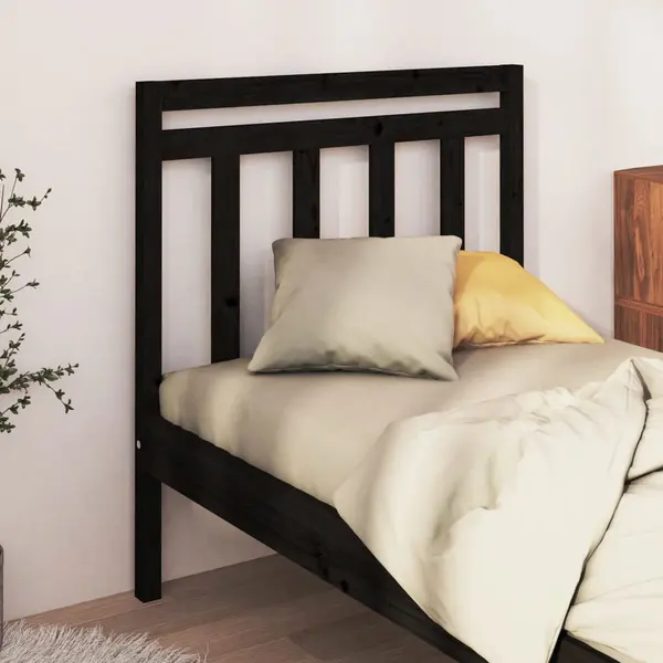 Gossi tablie de pat, negru, 96x4x100 cm, lemn masiv de pin