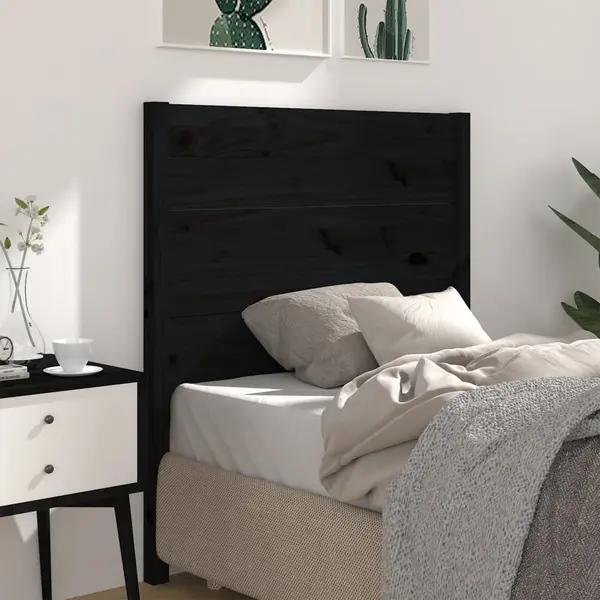 Gossi tablie de pat, negru, 96x4x100 cm, lemn masiv de pin