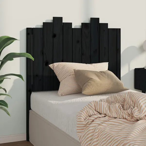 Gossi tablie de pat, negru, 96x4x110 cm, lemn masiv de pin