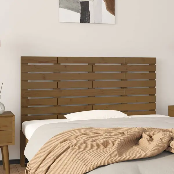 Gossi tablie de pat pentru perete, maro miere, 146x3x63 cm, lemn pin