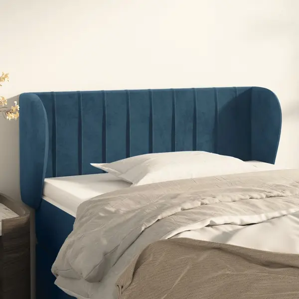 Gossi tablie pat cu aripioare albastru inchis 93x23x78/88 cm textil