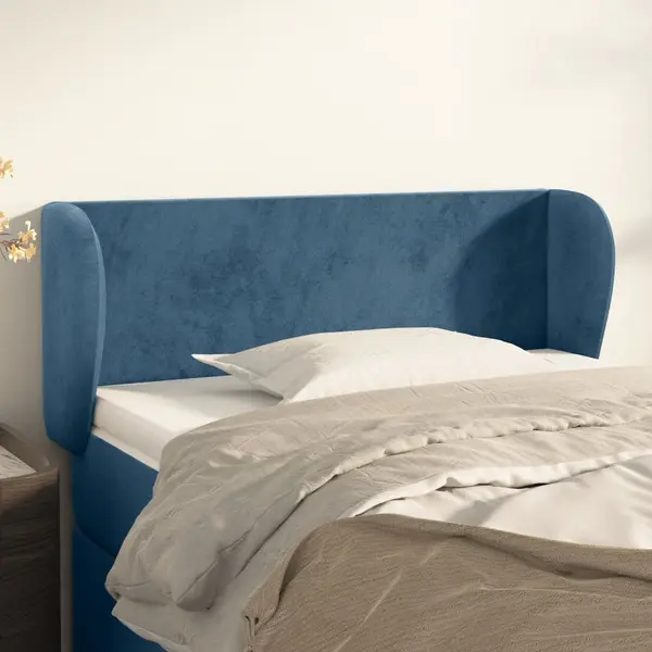 Gossi tablie pat cu aripioare albastru inchis 93x23x78/88 cm textil