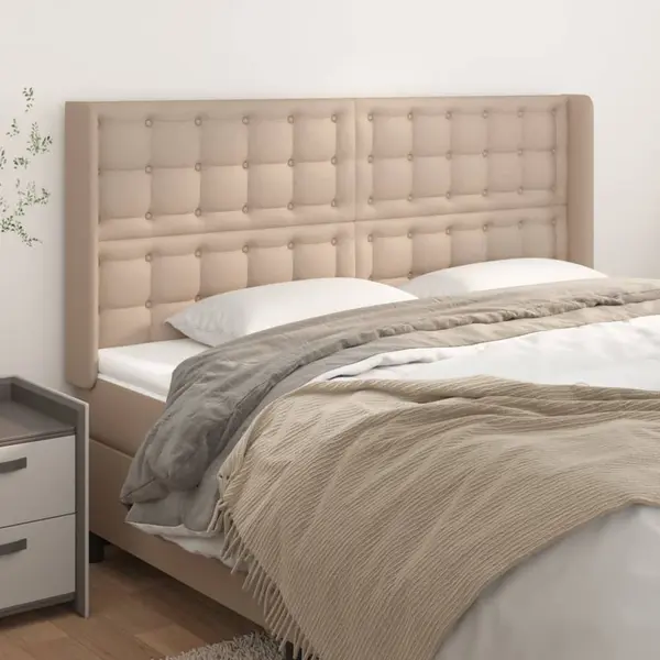 Gossi tablie pat cu aripioare cappuccino 203x16x118/128 cm piele eco