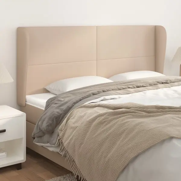 Gossi tablie pat cu aripioare cappuccino 203x23x118/128 cm piele eco