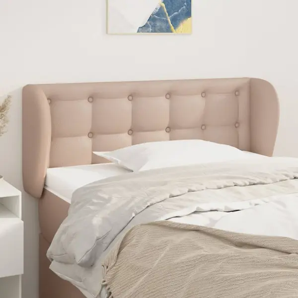 Gossi tablie pat cu aripioare cappuccino 93x23x78/88 cm piele eco