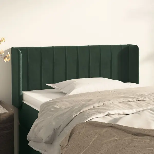 Gossi tablie pat cu aripioare verde inchis 83x16x78/88 cm catifea