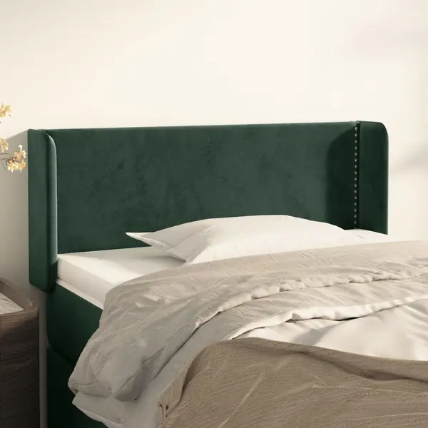 Gossi tablie pat cu aripioare verde inchis 83x16x78/88 cm catifea