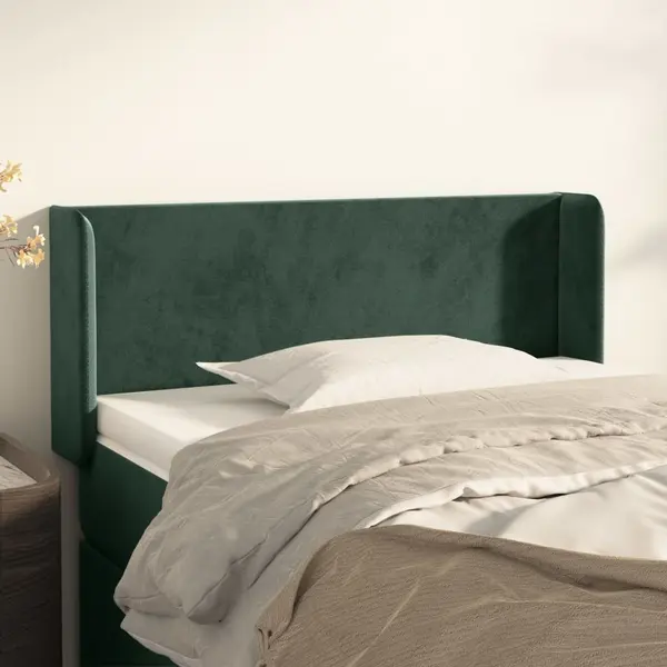 Gossi tablie pat cu aripioare verde inchis 83x16x78/88 cm catifea