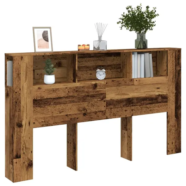 Gossi tablie pat cu dulap lemn vechi 180x18,5x102,5 cm lemn prelucrat