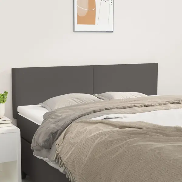 Gossi tablii de pat, 2 buc., gri, 72x5x78/88 cm, piele ecologica