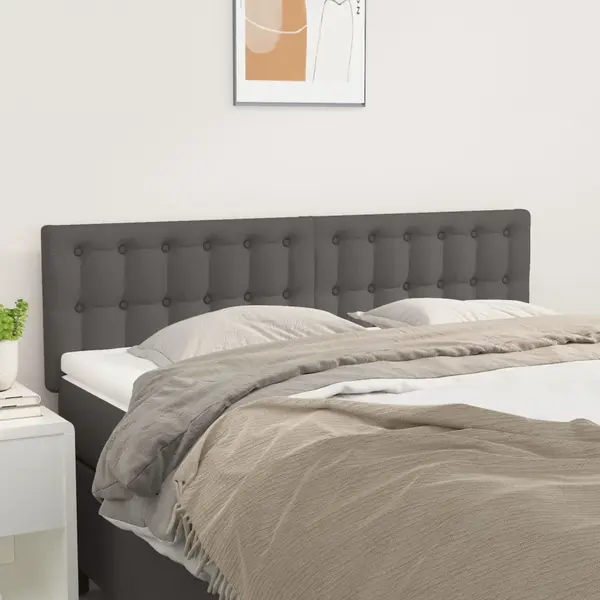 Gossi tablii de pat, 2 buc., gri, 72x5x78/88 cm, piele ecologica