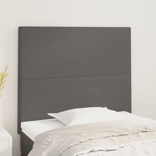 Gossi tablii de pat, 2 buc, gri, 90x5x78/88 cm, piele ecologica