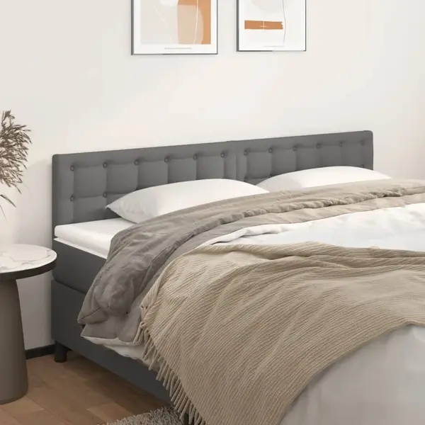 Gossi tablii de pat, 2 buc, gri, 90x5x78/88 cm, piele ecologica