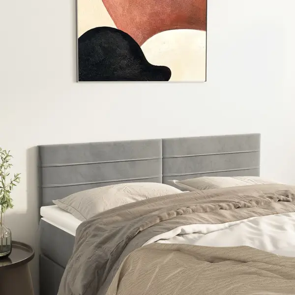 Gossi tablii de pat, 2 buc., gri deschis, 72x5x78/88 cm, catifea