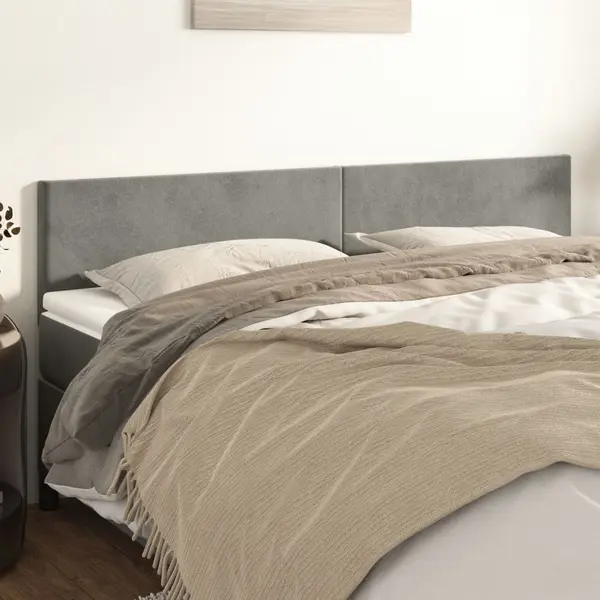 Gossi tablii de pat, 2 buc, gri deschis, 90x5x78/88 cm, catifea