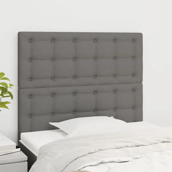 Gossi tablii de pat, 2 buc, gri inchis, 90x5x78/88 cm, textil