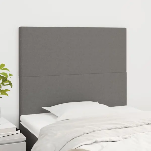 Gossi tablii de pat, 2 buc, gri inchis, 90x5x78/88 cm, textil
