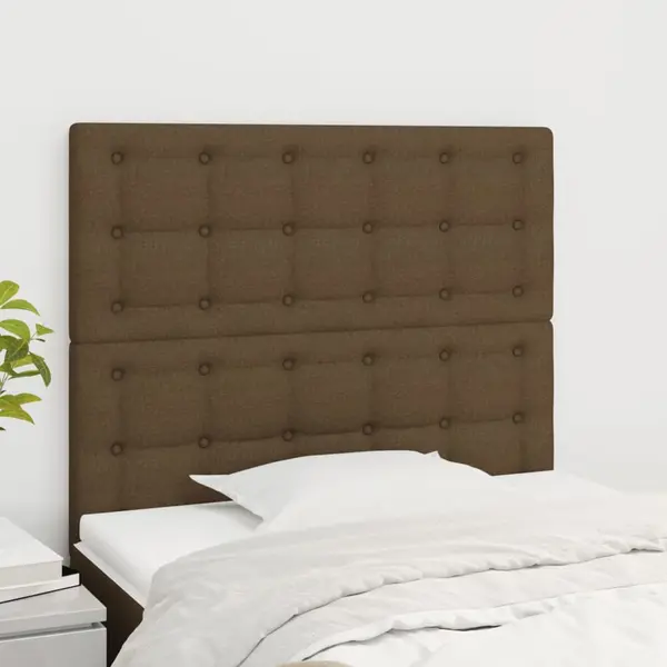 Gossi tablii de pat, 2 buc, maro inchis, 100x5x78/88 cm, textil