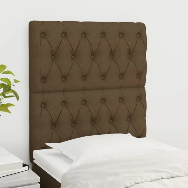Gossi tablii de pat, 2 buc, maro inchis, 80x7x78/88 cm, textil